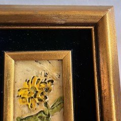 Vintage MCM Dorothy Saar Signed Acrylic 3D Impasto Floral Painting 15.5”x5.5”