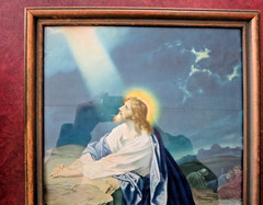 Old Vintage Framed with Glass Jesus Christ in Gethsemane Print Heinrich Hofmann