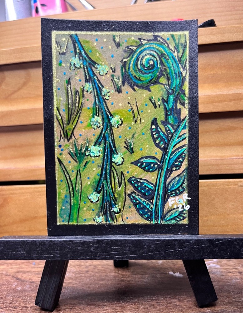 Original ACEO ATC Sci-Fi Lit Inspired Miniature Painting OOAK COA included