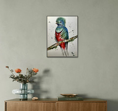 Quetzal Bird – Original Watercolor Painting A5 Handmade Artwork on Professional-