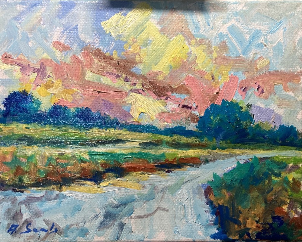 Sky Dance Over the Fields” – Expressive Oil Painting 11×14 by A. Semberecki