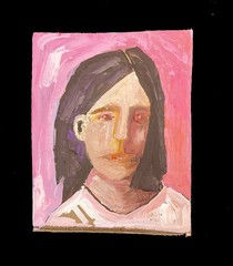 Original Portrait Painting Expressive Woman Naive Folk Wall Art Miz Katie