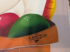 Original „Entre Frutas y Silencio“ Folk Art by L. Roussens (St Lucia). Signed.