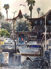 Watercolor Original Painting Marina Del Rey California 11″ x 15″ NOT A PRINT