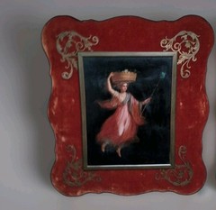 Pair 2 19th C Oil Painting Maiden Allegorical Angel Italian J Ambrosini KPM era