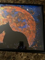 Lioness At Ease Under The Moonlight Night Signed By Artist Mata 2020 Original