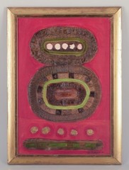 Leopold Falkowski, listed Polish artist. Oil on panel. Abstract composition.