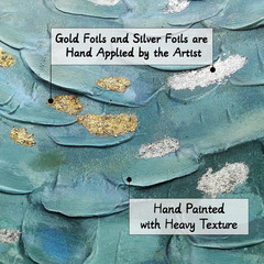 Teal Abstract Canvas Art Painting: Contemporary Hand Painted Textured Artwork Pr