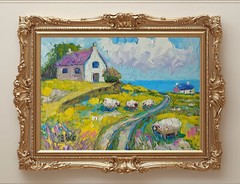 Irish Cottage Landscape Original Oil Painting 8×6″ Small Countryside Art
