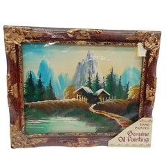 Dolgencorp Inc Genuine Oil Painting Made In China County Mountains Lake Scene