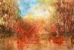 Original new watercolor ”Autumn colors” $65 home decor art gift