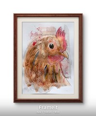 Original Hen 4 Acrylic Painting by Alannah Dyer- 9×12 in. Farm Life Chickens