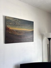 Original Oil Painting Sunset Art Sky Clouds Landscape Colorado Mountains Mikah