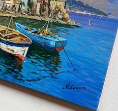 CETARA PAINTING ITALY AMALFI COAST CANVAS ORIGINAL by SOMMA ITALIAN WALL DECOR