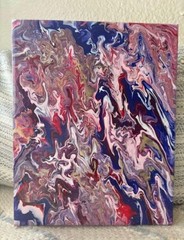 Original Abstract „Floating Swirls“ on canvas original acrylic painting 8×10