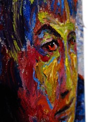 ORIGINAL FAUVE POP ART SIGNED OIL PAINTING ABSTRACT PORTRAIT VINTAGE FOR SALE NR