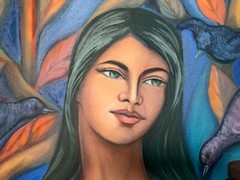 Listed Dominican Artist Julio Susana Large Signed Oil on Canvas Painting 1987