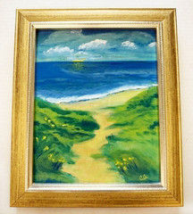 NEW Original Painting Wall Art Framed Signed Seascape Landscape Coastal Beachy