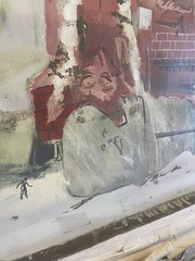 HARVEY PARKS ORIGINAL SIGNED PAINTING ABSTRACT MID-CENTURY 72×72 FOR RESTORATION