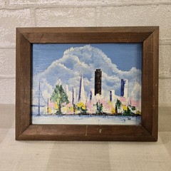 Contemporary Acrylic on Masonite Farmed Small San Francisco Painting Signed