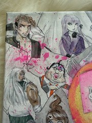 Handmade Acrylic And Ink Pen On Canvas Danganronpa Trigger Happy Havoc Painting