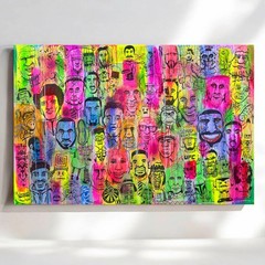Original Character Pop Art Collage – 32×48″ Acrylic Painting On Stretched Canvas