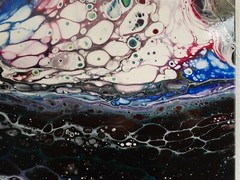 Abstract Acrylic fluid Art Painting 12×12 stretched canvas wood frame wall art