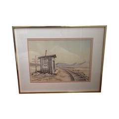 Byron “By” Ellerbrock Painting Original Art Railroad 8” X 11” + Frame 12”x15”