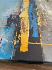 Blue & Gold Textured Art Wall Art – Modern sea scape Décor