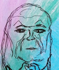 Painting Portrait – Abstract Modern Art – Oil Chalk A4 Paper – Modern Art