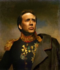 hand-painted Oil Painting Portrait /General “Nicolas Cage”