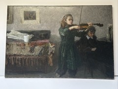 ANTIQUE RUSSIAN PAINTING IMPRESSIONIST MASTER LARGE EXHIBITED MUSICIAN MAKAROV