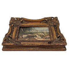 1850s Antique Waterfowl Ducks Landscape 19th C Original Oil Painting Signed HUNT