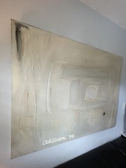 LARGE VINTAGE MODERN ABSTRACT EXPRESSIONIST OIL PAINTING OLD MODERNISM 1974