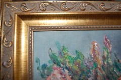 FRAMED ORIGINAL OIL FLOWERS AND BASKET STILL LIFE ARTIST SIGNED HECTO VIDAL 1999