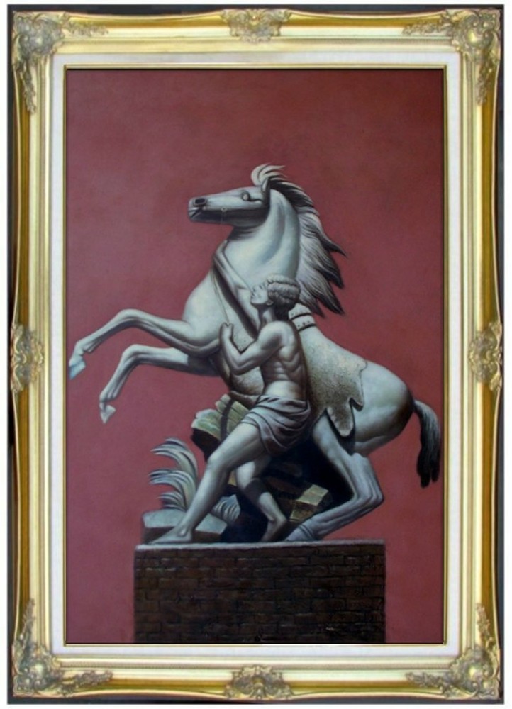 Framed, Alexander the Great and Horse Quality Hand Painted Oil Painting 24x36in