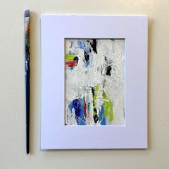 Original Abstract acrylic matted Painting 8 x 10 Contemporary wall Art OOAK