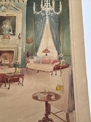 ANTIQUE INTERIOR PAINTING BY CARY 19TH TO 20TH CENTURY HEIRLOOMS ILLUSTRATION