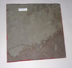 Faux 3D Studded Hammer & Anvil & Flames Flagstone Art Painting By Elissa Shakal