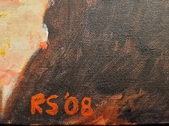 RS SIGNED PAINTING OIL ON CANVAS ’80 36×24 LGBTQ ORIGINAL CONTEMPORARY POP ART