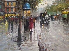 Original Oil Painting Paris Street Scene Signed Colombo Impressionist 24×20