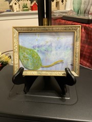 Original Watercolor Leaf In Gold Floral Wood Picture Frame 6×8 inches
