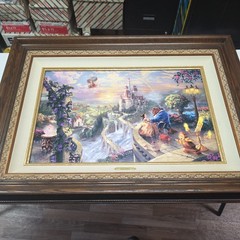 THOMAS KINKADE – BEAUTY & BEAST FALLING IN LOVE 18″X27″ S/N #227 / 1155 – SIGNED