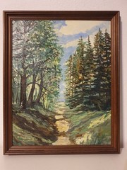 Landscape Oil Painting 1988 Signed By A. Kaeding 26x32cm Vintage Oil Painting