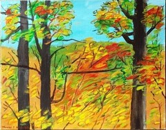 Autumn in West Virginia original acrylic plein air painting 2015