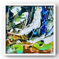 Maui Coast Hawaii Expressive Seascape Painting, Impasto Waves Art Coastal Decor