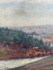 IMPRESSIONIST MARTIN JOHAN TENGBERG 1877-1941 STADT AM FJORD ÖLGEMÄLDE UM 1900
