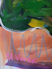 MONA VIVAR Original 11×14 Colorful Kitchen Pear Fruit Abstract Fine Art Painting