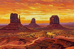 Original art giclée painting „Monument Valley“ signed/numbered
