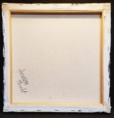 FANTASY FLORAL OUTSIDER ART PAINTING ON CANVAS ~ SIGNED~ 12″ X 12″~ GALLERY WRAP